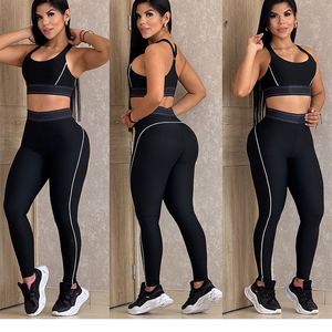 Set Yoga di Lusso per Donne, <span class=keywords><strong>Abbigliamento</strong></span> <span class=keywords><strong>Sportivo</strong></span> Personalizzato con Logo, Completo Due Pezzi <span class=keywords><strong>Casual</strong></span> Estivo con Pantaloni e Maglia a Maniche Corte - Product Image 6
