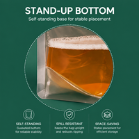 Sachets souples personnalisés imprimés pour bière, boissons et eau, réutilisables, avec bec verseur transparent et poignée