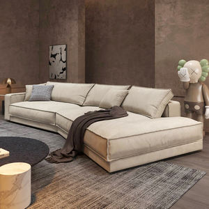 Di lusso di alta qualità divano in pelle Nubuck stile italiano Scrub tessuto soggiorno divani Set per Villa appartamento - Product Image 4