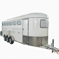 Remorque pour chevaux à chargement oblique 6 places avec freins à tambour électriques à double essieu