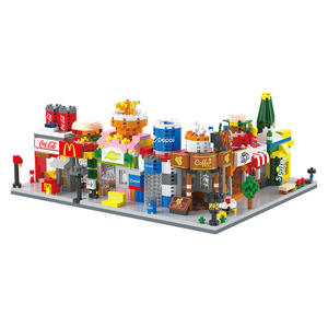 Nouveau <span class=keywords><strong>jouet</strong></span> de Construction à l'échelle 1:32 Hamburger Shop & Snack Street Assembly Building Block Set pour garçons et filles âgés de 5 à 7 ans - Product Image 1