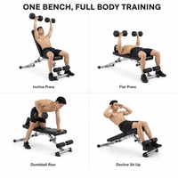 Banc de musculation multifonctionnel réglable FID pliable inclinable et déclinable pour haltères, entraînement de musculation à domicile