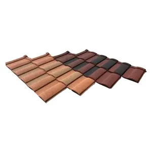 Azulejos de aço zinco galvanizado de 0.4 mm de espessura para telhados revestidos com pedra super resistente às intempéries