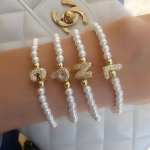 Collar <span class=keywords><strong>con</strong></span> Colgante de 26 Letras <span class=keywords><strong>con</strong></span> Diamantes, Accesorio de Joyería DIY, <span class=keywords><strong>Cadena</strong></span> <span class=keywords><strong>con</strong></span> Cuentas de Burbuja - Product Image 3