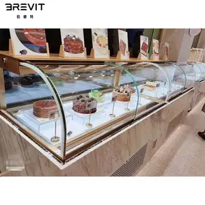 BREVIT 3-porte-affichage-refroidisseur berjaya gâteau vitrine d'affichage fleur affichage refroidisseur réfrigérés cas pour boulangerie