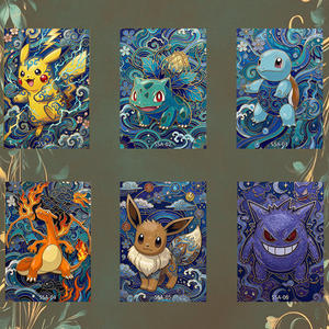 Cartes métalliques Pokémon de haute qualité en gros, illustrateur, <span class=keywords><strong>carte</strong></span> rare, anniversaire, fan art, rétro, accessoires, cadeau d'anime pour enfants, boîtes mystère - Product Image 3