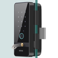 Tuya Wifi Biometrische Vingerafdruk Digitale Slimme Deurvergrendeling voor Kantoor Frameloze Schuifdeur Glazen Deurbeveiliging