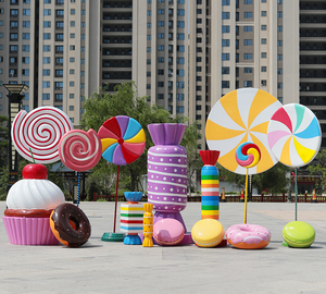 F001 Estatuas de Resina para Jardín con Forma de Donut de Helado, Adornos Personalizados con Forma de Comida para Exteriores, Escultura de Resina - Product Image 6