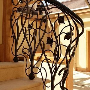 Modern Wrought Iron Stair <strong>Railing</strong> for Villa with Clean Lines Water Resistant and Easy Installation - Product Image 3