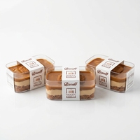 Boîte à gâteau carrée en plastique transparente, jetable et recyclable, boîte à biscuits, boîte à tiramisu, emballage pour pain et chocolat