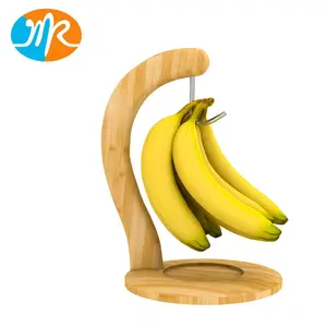 בננה קולב במבוק מחזיק מעמד יציב תצוגה עם וו בר השיש פירות אחסון