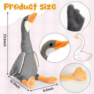 7899 Peluche Realista de Ganso Gris Gigante, Peluche de Pato Grande, Regalos de Navidad y Cumpleaños para Niños, Peluche de Ganso Gigante de Cuello Largo - Product Image 2
