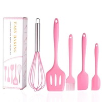Set Peralatan Dapur Silikon Anti Lengket Terlaris, Tersedia, 5 Buah, Model Spatula GY-42, Dikemas dalam Kotak, Buatan Cina