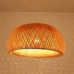 New Bamboo Wicker Rattan Wave Shade Pendant Light Hanging Ceiling Lamp Fixture Home Decor Lampshade