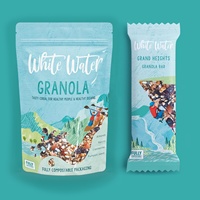 Boîte de présentation à marque privée avec sac à soufflet latéral anti-humidité en plastique PE pour barres chocolatées et protéinées