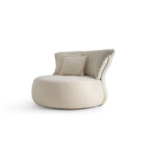Canapé rond moderne en cuir beige de conception italienne, meubles de luxe, canapé de haute qualité, ensembles de canapés de luxe - Product Image 4