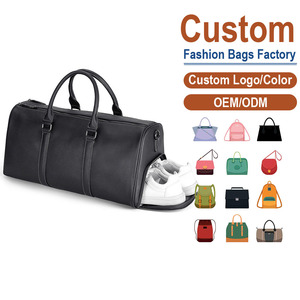 Bolsa de Viaje de Cuero Genuino para Hombre con Compartimento para Zapatos, Impermeable, con Separación para Ropa Seca y Mojada, Bolsa de Gimnasio para Hombre - Product Image 1