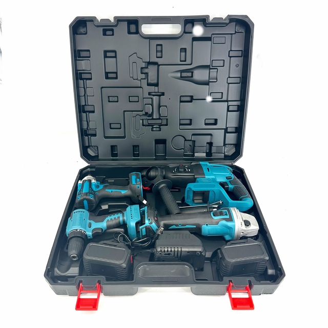 Wholesale Professional Cordless Set 3-in-1 Li-ion Battery Drill Angle Grinder Hammer Wrench Customizable OEM for Industry Use