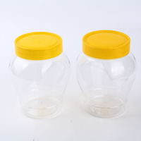 Grands pots de cornichons en plastique de 1000ml Boîte de bonbons et biscuits à large bouche Contenants en plastique transparents de stockage de qualité alimentaire avec bouchons