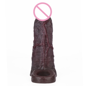 Wholesale Silicone Closed Head Realistic Hollow Penis Sleeve Cock Ring Penis Extender Enhance Girth Adult Toys for Men - Product Image 5