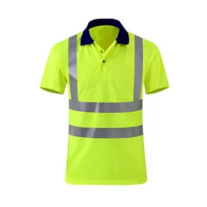 Camiseta Polo de Alta Visibilidad Wesure, 100% Poliéster, Reflectante, Ropa de Trabajo de Seguridad, Logotipo Personalizado, Hecho en China, OEM, ODM - Product Image 2