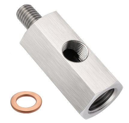 Male to Female Adapter with 1/8" NPT Gauge Port, NPT BSP Metric Size, for Hydraulic Test Point and Pressure Gauge