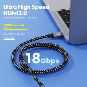 Cable USB C a <span class=keywords><strong>HDMI</strong></span>, 4K, 60Hz, nailon trenzado, <span class=keywords><strong>adaptador</strong></span> de Cable <span class=keywords><strong>HDMI</strong></span> a tipo C de alta velocidad para portátiles <span class=keywords><strong>iPad</strong></span> <span class=keywords><strong>Pro</strong></span> - Product Image 5
