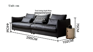 Divano in Vera Pelle Nera Moderno a 3 Posti Pronto per la Spedizione, Set Divani in Pelle Bovina per Ufficio e Reception, Vendita Diretta dalla Fabbrica - Product Image 6