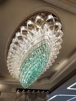 Lustre de Plafond de Grande Lampe Ovale en Cristal Personnalisable pour Hôtels Clubs KTV Lobbies et Couloirs Éclairage Intérieur