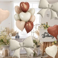 Ensemble de ballons en feuille métallisée nœud papillon mat, ballons rétro en forme de cœur, ballons à hélium pour révélation de sexe, ballons pour la Saint-Valentin, fournitures pour fêtes de mariage