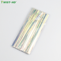100pcs de 10cm petit paquet d'attaches torsadées métalliques argentées attaches d'emballage de pain de sucre directement fournies par l'usine