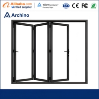 Porte pliante en aluminium ultra-large de luxe pour vue panoramique sur le balcon, système de porte pliante en verre robuste avec profilé de 2,0 mm