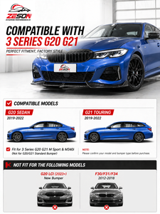 Labbro Anteriore in Vera Fibra di Carbonio Stile ADR per <span class=keywords><strong>BMW</strong></span> <span class=keywords><strong>Serie</strong></span> <span class=keywords><strong>3</strong></span> <span class=keywords><strong>G20</strong></span> 330i M340i G21 Touring 2019-2022 Pre LCI Kit Splitter Paraurti - Product Image 2