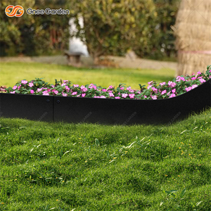 Lot de 6 bordures de jardin modernes en métal robuste, noires, de 10 pouces, empilables, à dent unique, rectangulaires, pour jardins et pelouses - Product Image 3