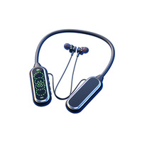 Nouveau casque sans fil en silicone à porter autour du cou, affichage de la puissance, grande puissance, réduction du bruit binaurale, étanche à l'eau, sport, course à pied