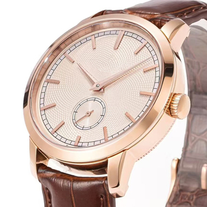 Reloj Mecánico para Hombre con Esfera Guilloché Color Champán, Caja en Oro Rosa, Función de Segundero Pequeño, Nuevo Modelo 2026, Correa de Cuero Marrón - Product Image 2
