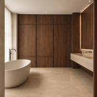 Système de panneaux muraux en placage de noyer de luxe moderne sur mesure avec porte dissimulée pour revêtement mural intérieur d'hôtel ou de villa