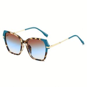 Lunettes de soleil carrées en métal vintage colorées personnalisées avec logo 2025, UV400, grande monture, style œil de chat pour femmes - Product Image 1
