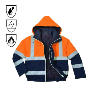Certificat CE Haute Visibilité FRC Construction Minière Antistatique Résistant Au Feu FR Haute Visibilité Réfléchissant Hiver Travail <span class=keywords><strong>Veste</strong></span> de <span class=keywords><strong>Sécurité</strong></span> - Product Image 5