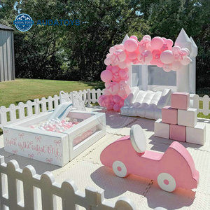 Piscina di Palline Morbide Portatile Rosa 10X10Ft e Attrezzatura per Giochi Morbidi per Bambini - Product Image 1