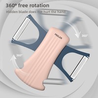 Couteau à éplucher multifonctionnel moderne et minimaliste en acier inoxydable avec manche en plastique pour pommes de terre, pommes et fruits