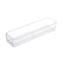Organisateur de bureau en plastique, boîte de rangement multi-tailles, transparente, empilable, pour cosmétiques, pinceaux, rouges à lèvres, soins de la peau, coiffeuse