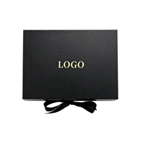 Coffret Cadeau Portable de Luxe Haut de Gamme Noir Pliable Magnétique Rigide en Papier Écologique Réutilisable Biodégradable Fabriqué à Partir de Matériaux Recyclés