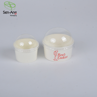 SenAng Vasos de Papel para Helado de 4oz, 6oz y 12oz, Personalizados, Desechables, Impermeables, Biodegradables, de Pared Simple, con Tapa, Se Acepta OEM