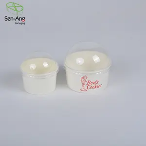 SenAng 120ml 140ml 150ml 170ml And 220ml Disposable Icecream Paper Tub With Lid And Spoon