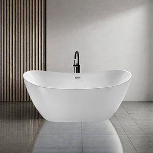 <span class=keywords><strong>Baignoire</strong></span> autoportante de conception moderne blanche universelle pour hôtel, <span class=keywords><strong>baignoire</strong></span> en acrylique ovale pour salle de bain - Product Image 3