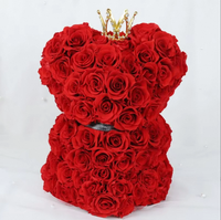 Ge conserveerde roos decoratie, hotseller, hoge kwaliteit, natuurlijke beer, voor thuis, rode verse snijbloemen, acryl doos