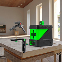 Mini livello Laser verde a 2 linee potente Cordless verticale e orizzontale linea trasversale