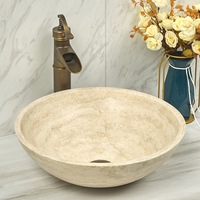 Lavabo en marbre rond pour salle de bain, prix direct d'usine