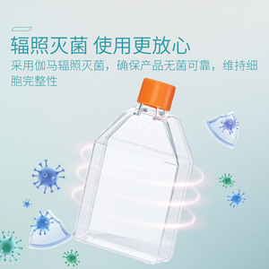 ขวดเพาะเลี้ยงเซลล์คอร์นนิ่ง T25 แบบมีช่องระบายอากาศ T75 แบบมีช่องปิดผนึก ผ่านการฆ่าเชื้อด้วยรังสี ดีไซน์โปร่งใส - Product Image 3